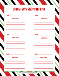 christmas list printable christmas stripes shopping list aspectacledowl