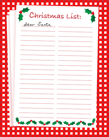 christmas list printable