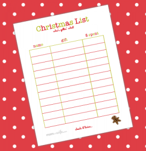 christmas list printable christmaspreview