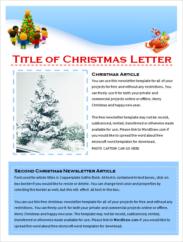 christmas newsletter template