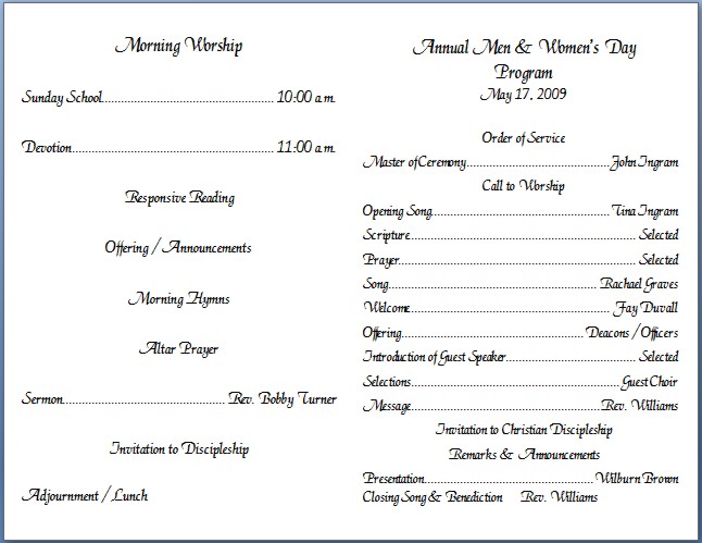 Church Bulletin Templates