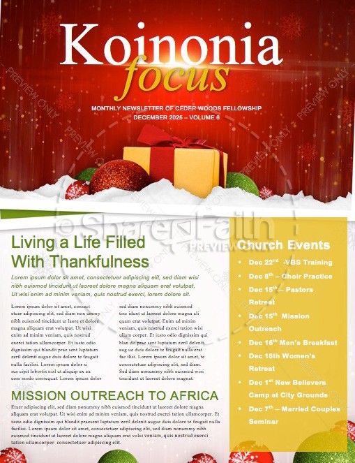 church newsletter templates