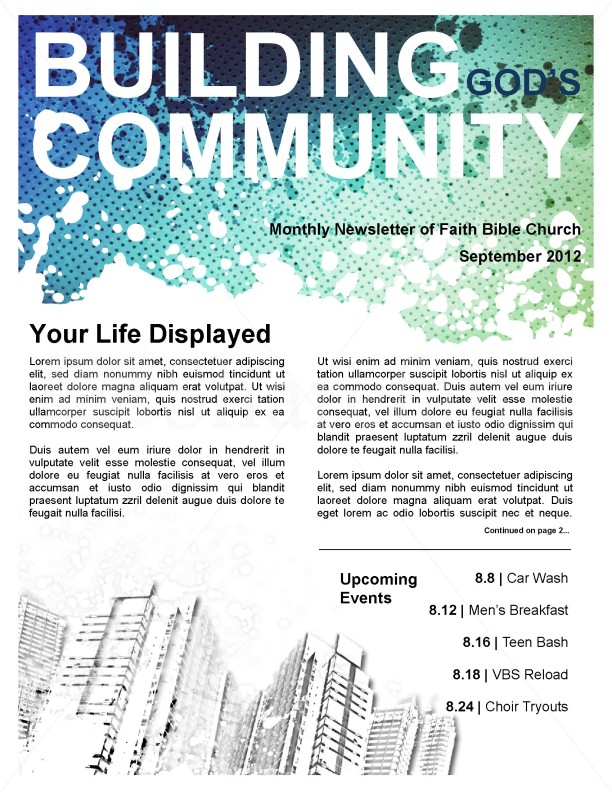 church newsletter templates