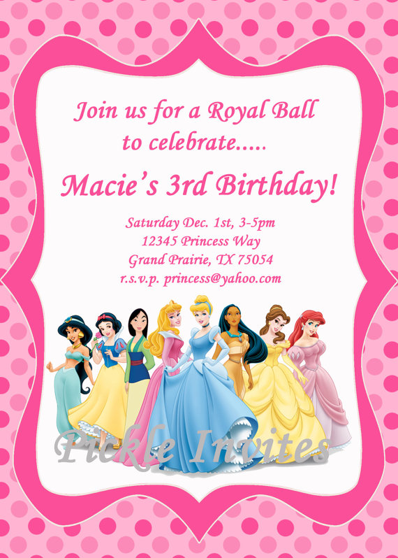 cinderella birthday invitations