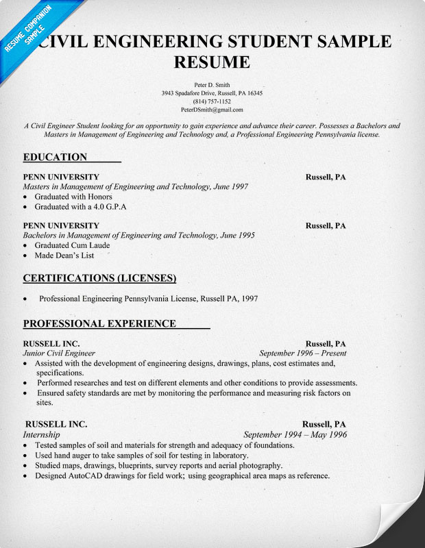 Civil Engineering Resume Template Business