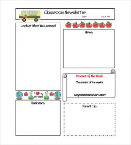 class newsletter template middle school classroom newsletter template