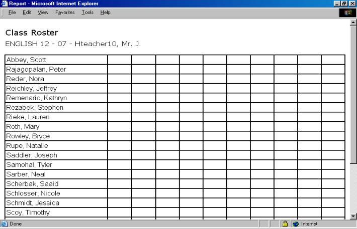 class roster template