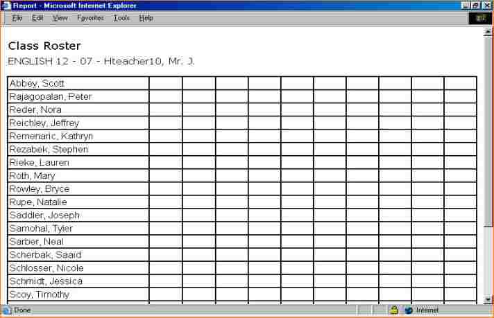 class roster template