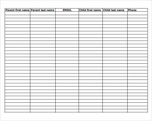 class roster template parent classroom roster template