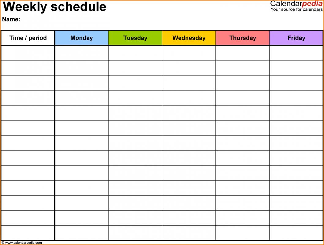 class schedule template