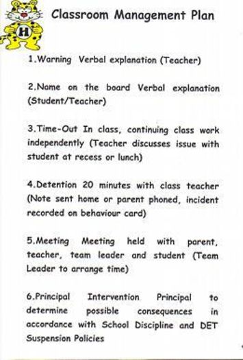 classroom management plan