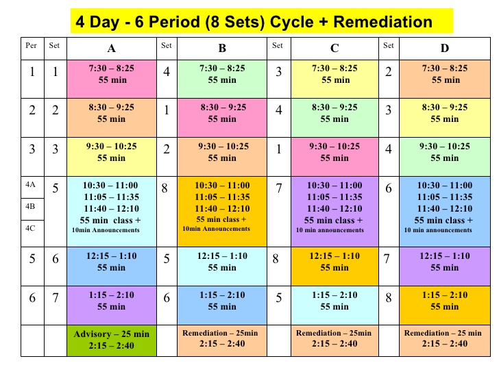 classroom schedule template