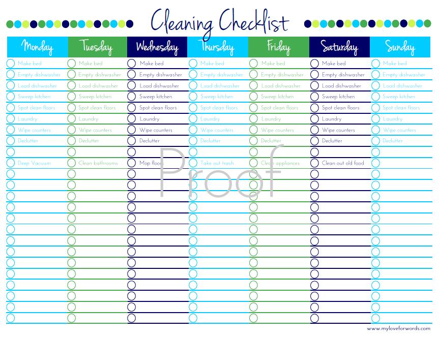 cleaners checklist templates