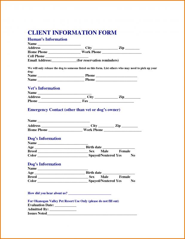 client information sheet