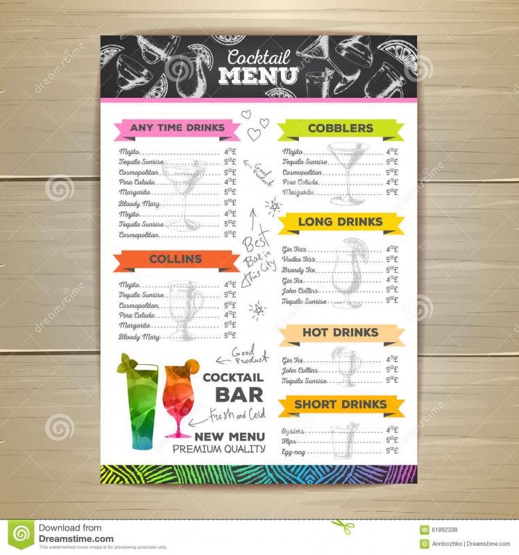 cocktail menu design