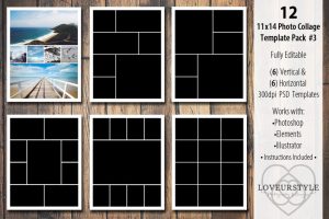 collage template photoshop x template pack v o x