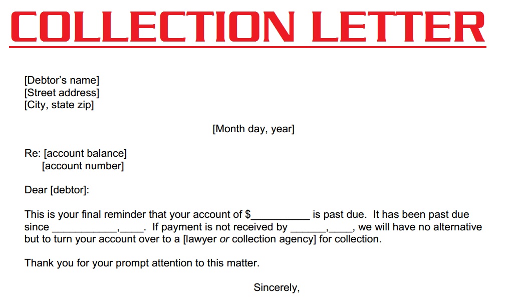 collection letter template