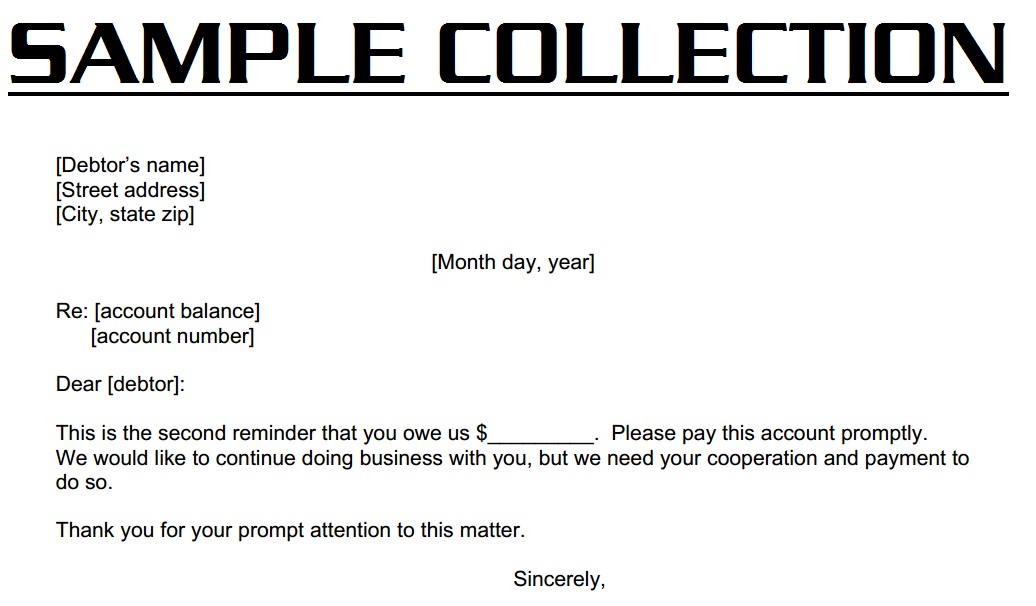 collection letter template