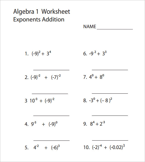 College Algebra Worksheets Template Business