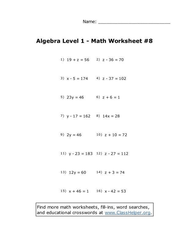 College Algebra Worksheets Template Business