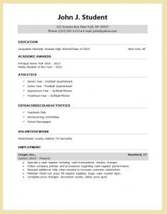 college applicant resume template sample resume for college application