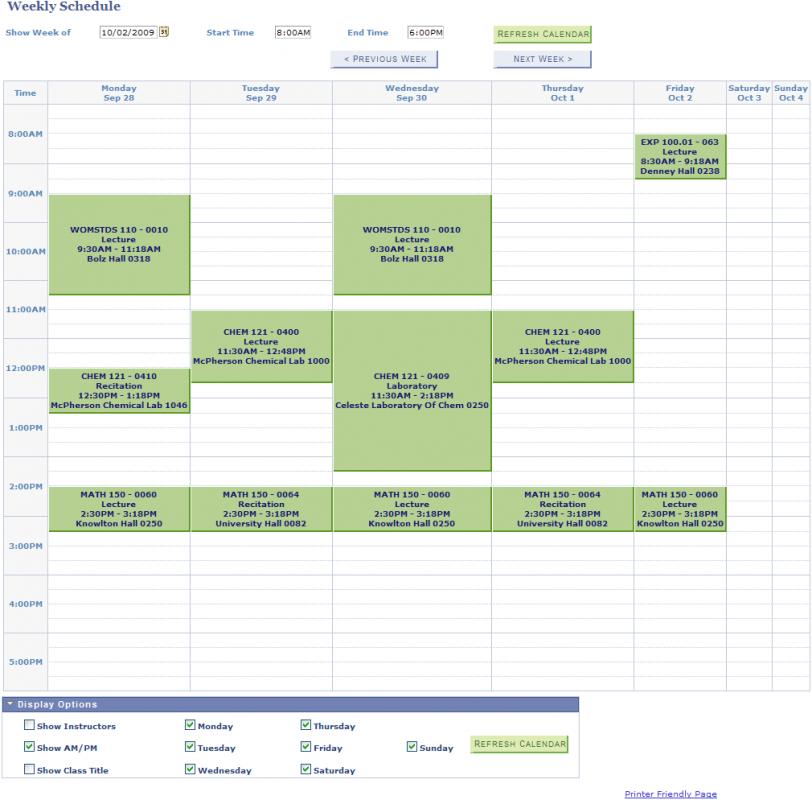 College Class Schedule Template | Template Business