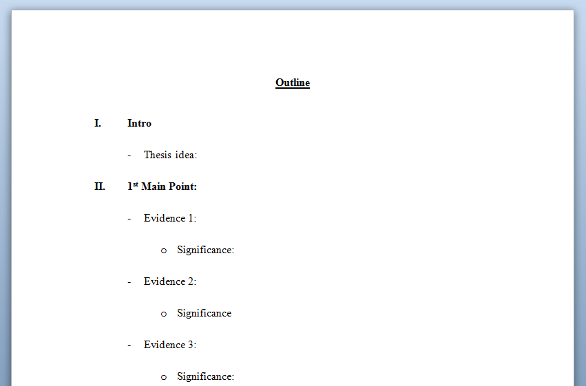 college essay template