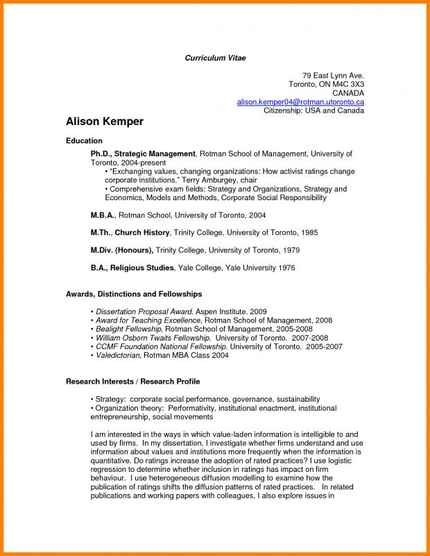 college resume formats