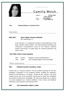 college resume templates cv curriculum vitae student sample for marketing manager in automotive sector x