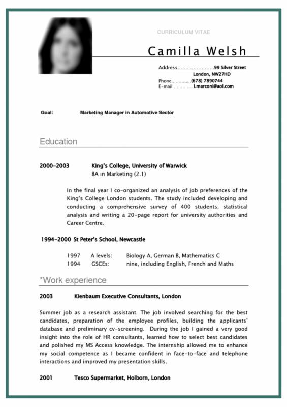 college resume templates