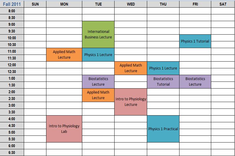 Daily Planner Template For College Students