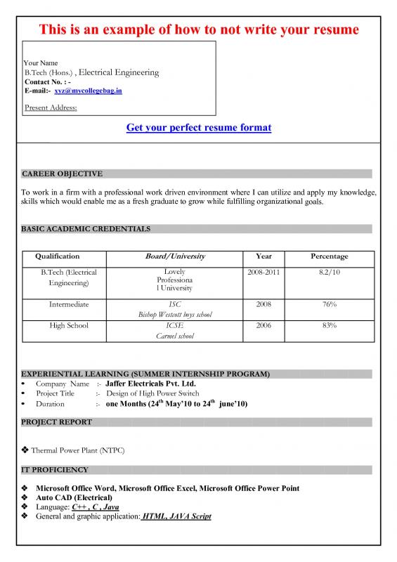 Microsoft Word Student Resume Template