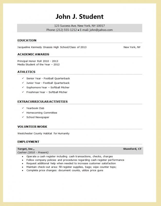 College Student Resume Templates Microsoft Word | Template ...