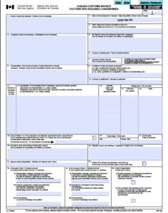 commercial invoice form commercial invoice template canada canada customs border invoice template form ci x bgeduf