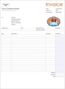 commercial invoice pdf catering invoice excel