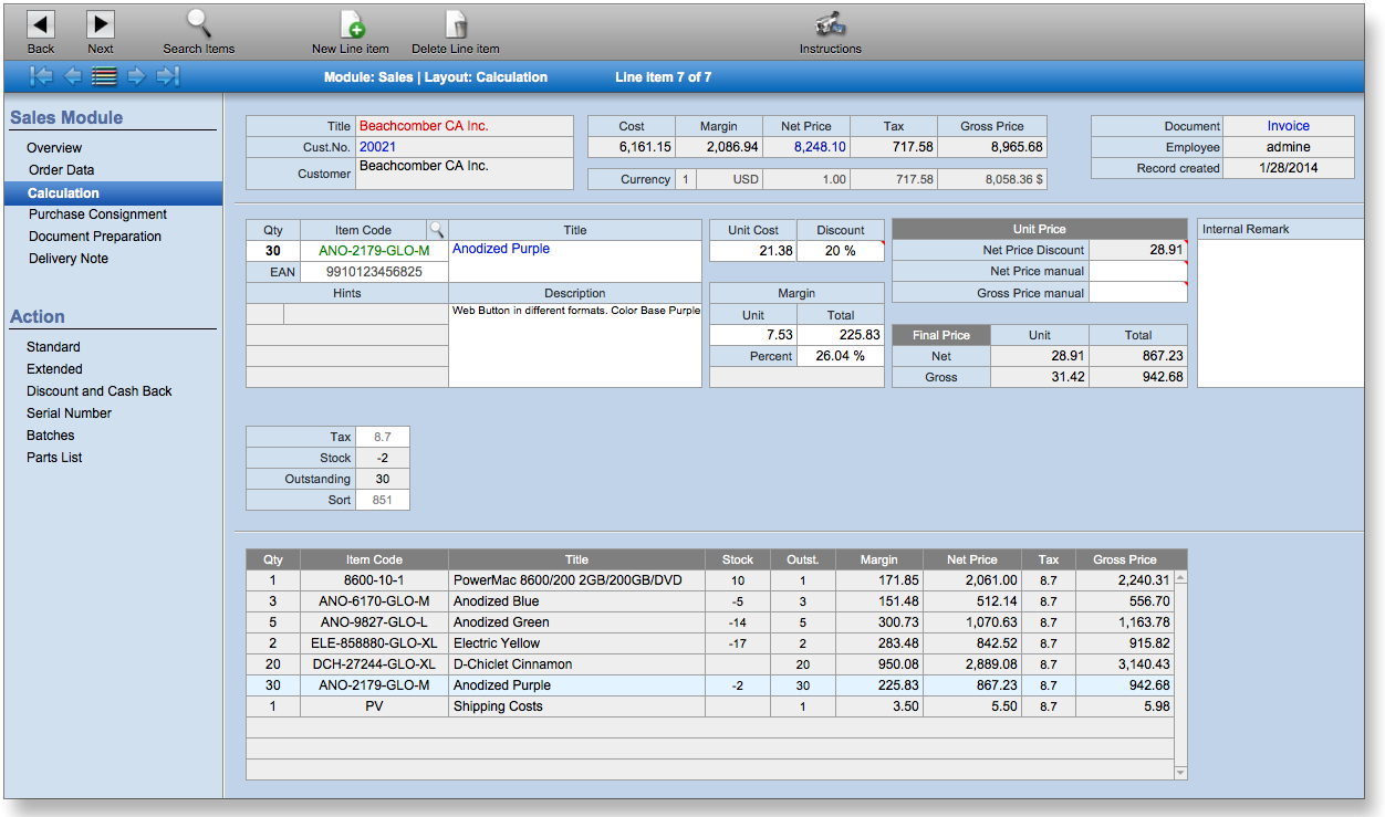 commercial invoice pdf