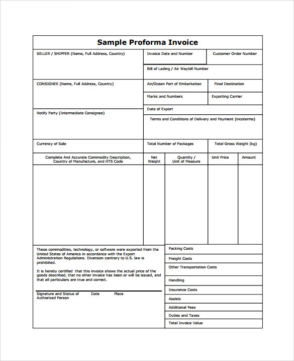 commercial invoice pdf