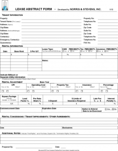 commercial lease agreement template word lease abstract template word