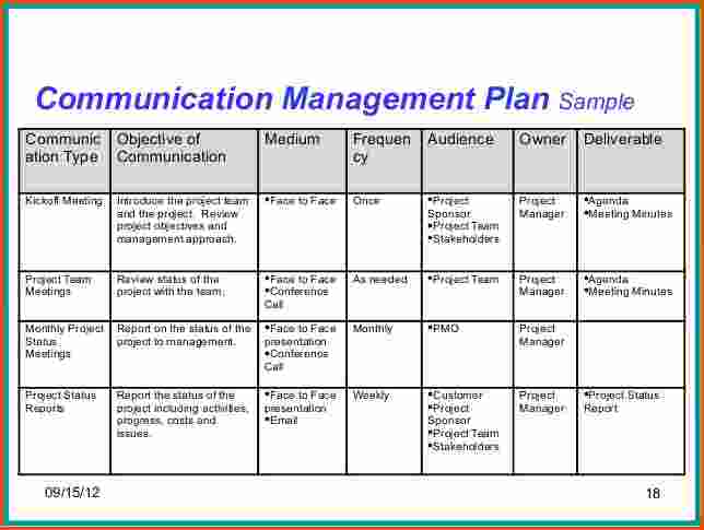 Communication Plan Example Template Business 