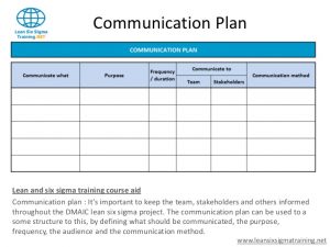 communication plan example slide