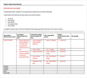 communication strategy template sample communication strategic plan template doc format