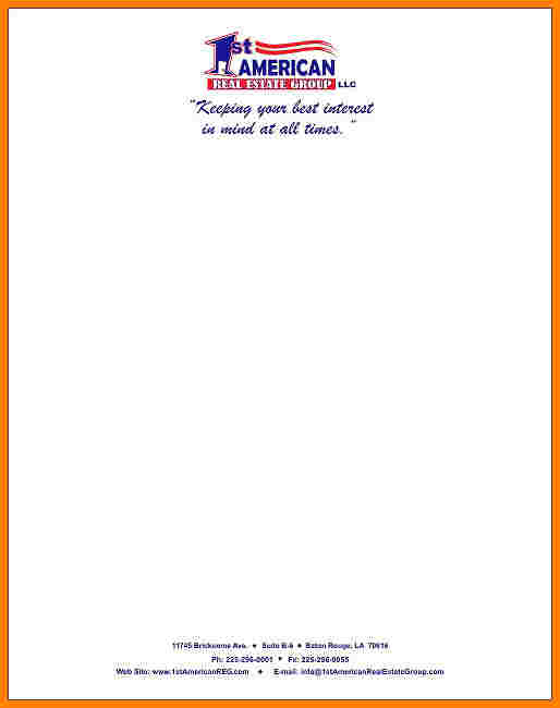 company letterhead example