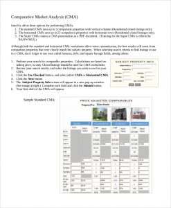 comparative market analysis form comparative market analysis template