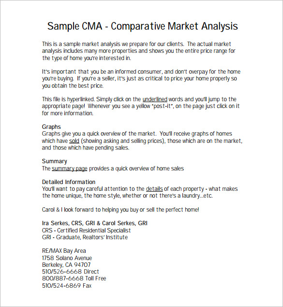 comparative market analysis template