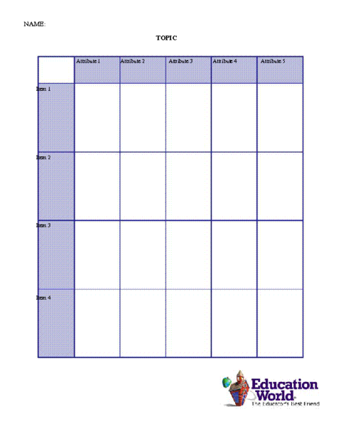 comparison charts templates