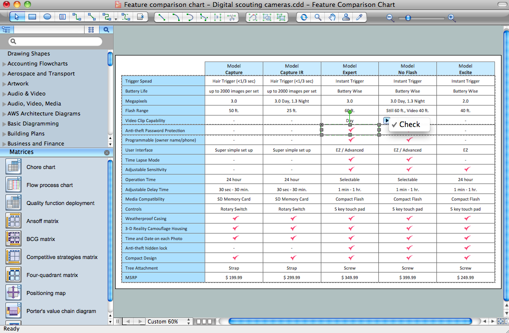 comparison charts templates