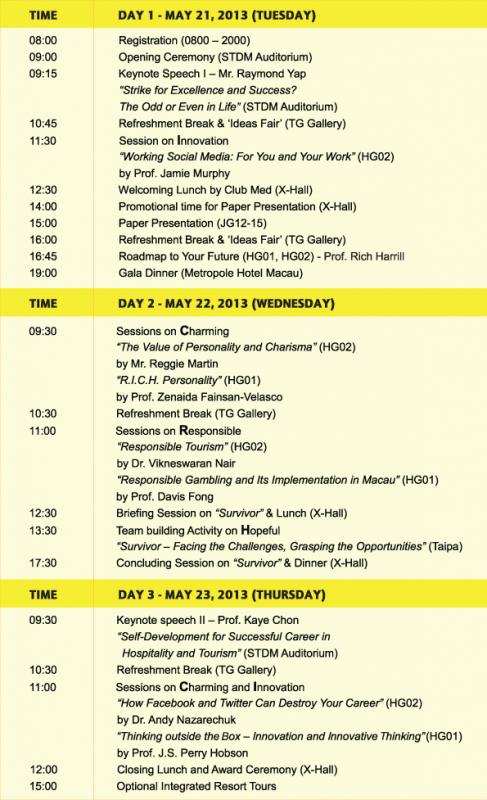 conference schedule template