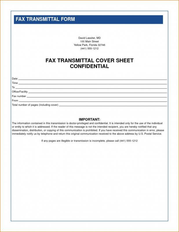 confidential fax cover sheet