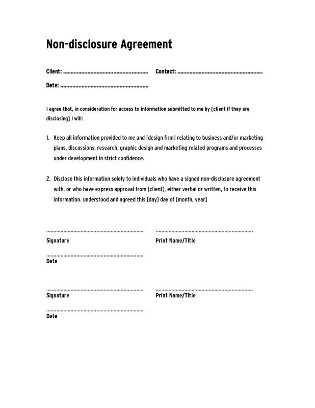 confidentiality agreement form