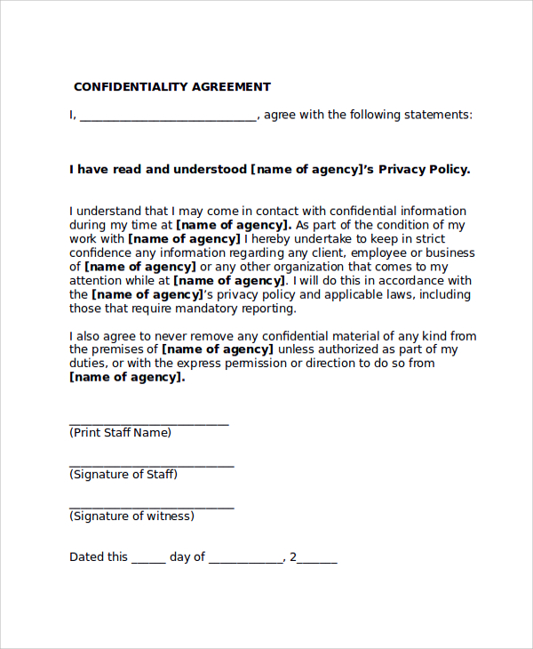 Simple Confidentiality Agreement Template Free Australia Nisma Info